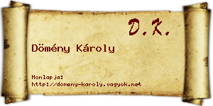 Dömény Károly névjegykártya