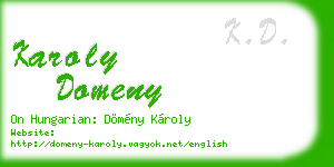 karoly domeny business card