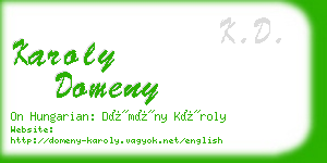 karoly domeny business card